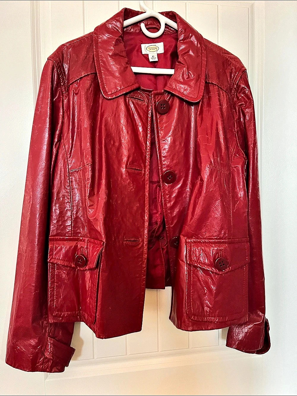 Talbots Leather Jacket in Red Size XL